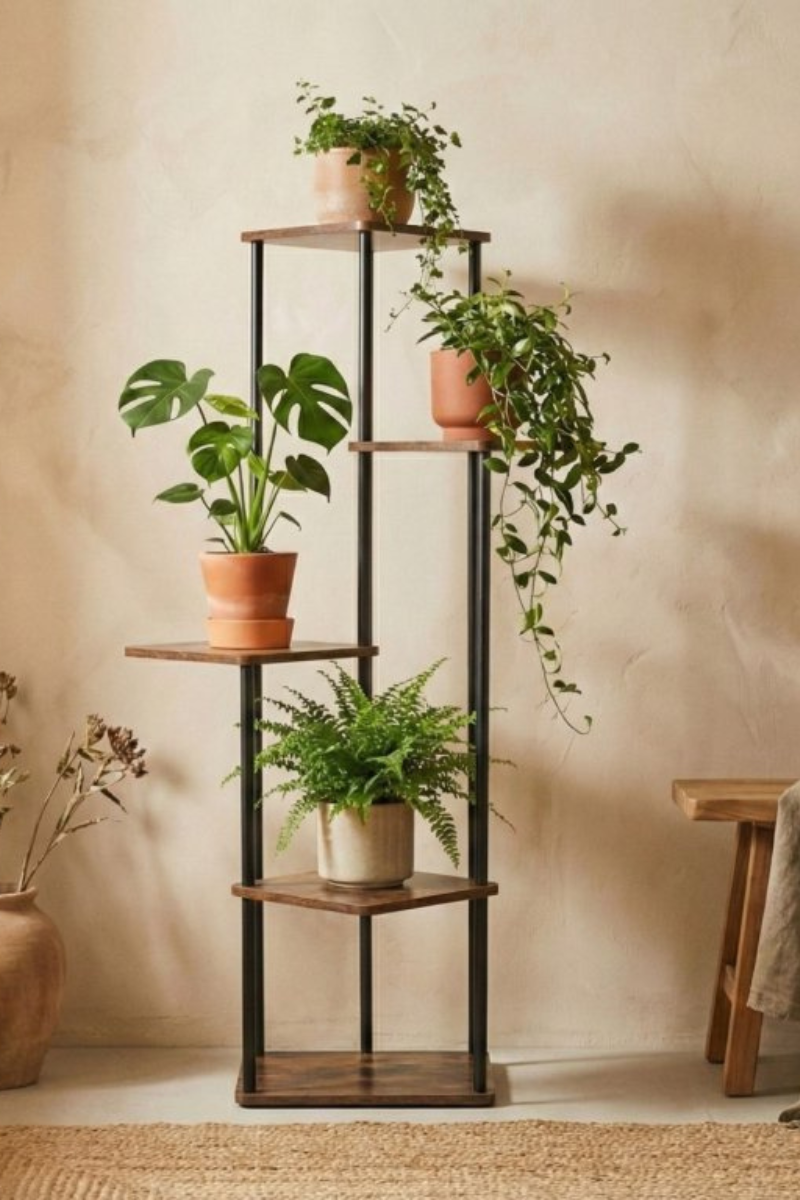 Vysoký stojan na 5 květin – 30 × 30 × 106 cm